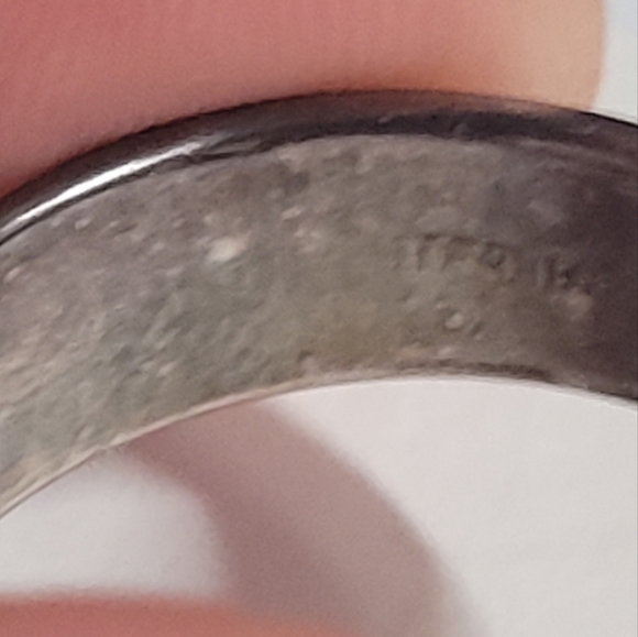 sterling and red/blue turquoise inlay ring - Picture 6 of 6